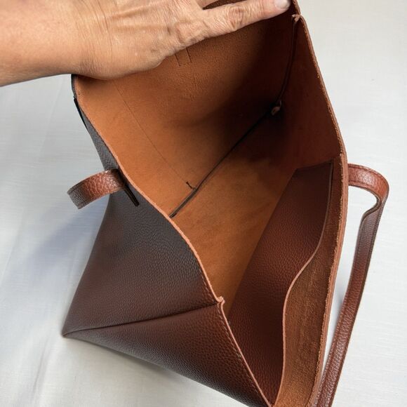 Vince Camuto Luck Brown Black Vegan Leather Tote Bag - Picture 4 of 7